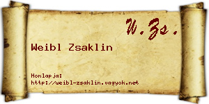 Weibl Zsaklin névjegykártya